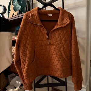Quilted Orange Pullover Jacket